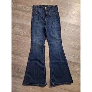 Free People We The Free Jayde Boho Hippie Hi-Rise Flare Jeans Size 30